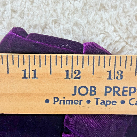 Jona Michelle Kids Purple Velvet Dress Size 10 Glitter Mesh Lace Bow Holiday - Picture 12 of 14